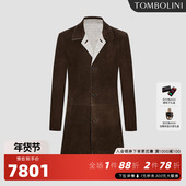 TOMBOLINI东博利尼长款 两面穿咖色羊皮外套 新款 皮衣外套男 冬季