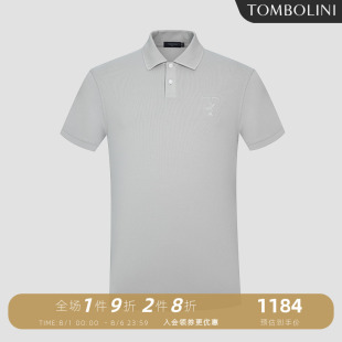 polo男灰色短袖 新款 3A级抗菌 T恤polo衫 TOMBOLINI东博利尼夏季