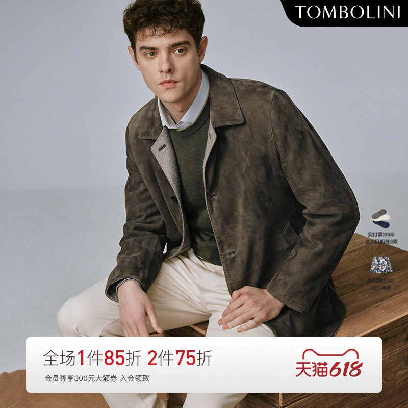 TOMBOLINI/东博利尼秋冬新款男士双面穿羊毛羊皮外套轻奢真皮皮衣