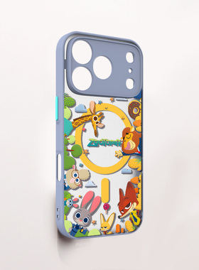 智卡奴x疯狂动物城磁吸手机壳magsafe适用于苹果iphone17/16promax/15plus/14pro/13mini/12/11/16e/se3灰色