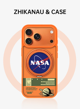 新款magsafe磁吸支点壳适用于苹果17pro好看的iphone17肤感air硅胶17promax简约NASA手机壳星宇橙色全包高级