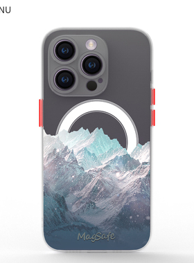 智卡奴 magsafe磁吸壳苹果14 pro手机壳iphone13磨砂12 mini保护套se新款白色色11promax防摔xr雪山8plus情侣