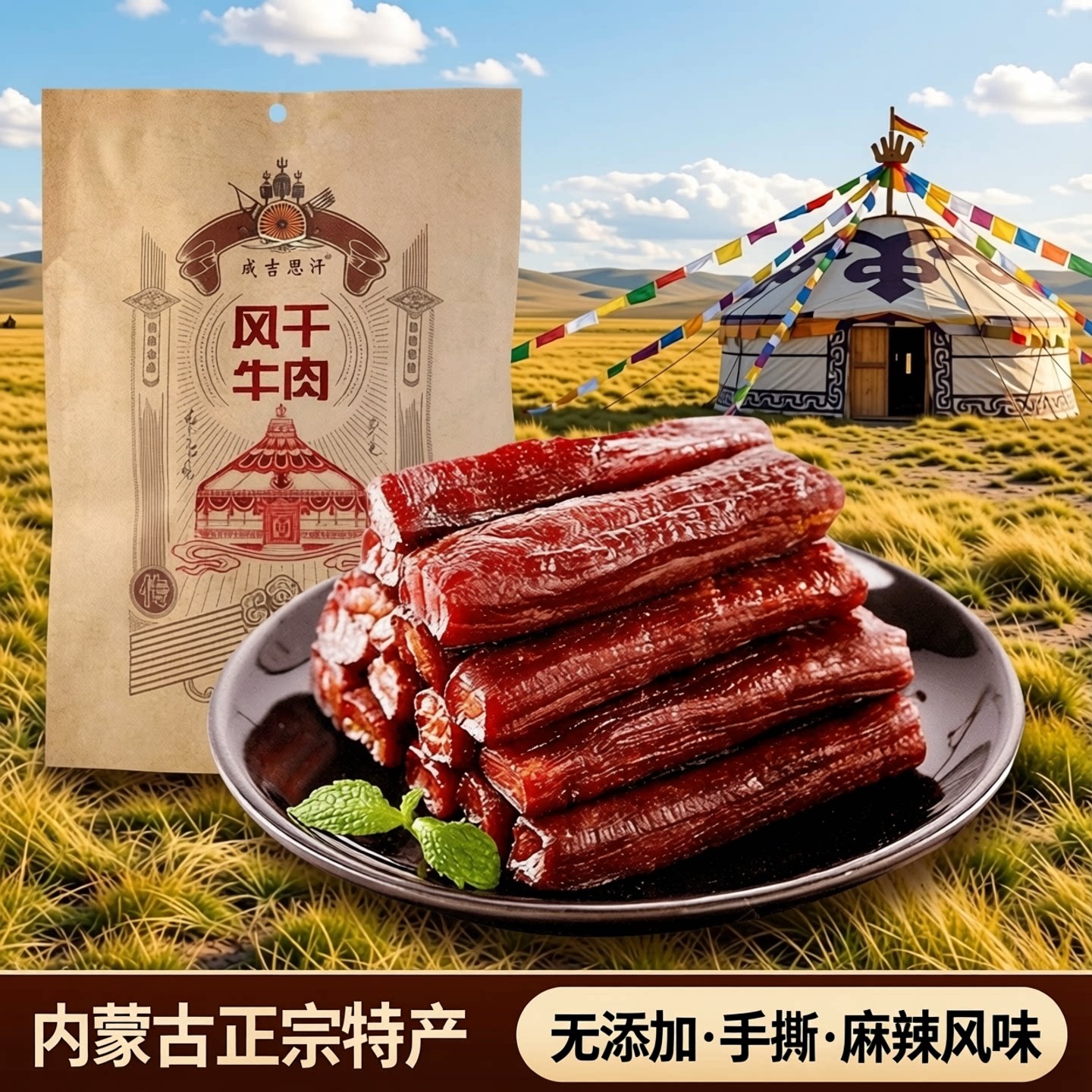 牛肉干内蒙古风干手撕无添加孕妇健身麻辣零食正宗官方旗舰店特产 - 实物图