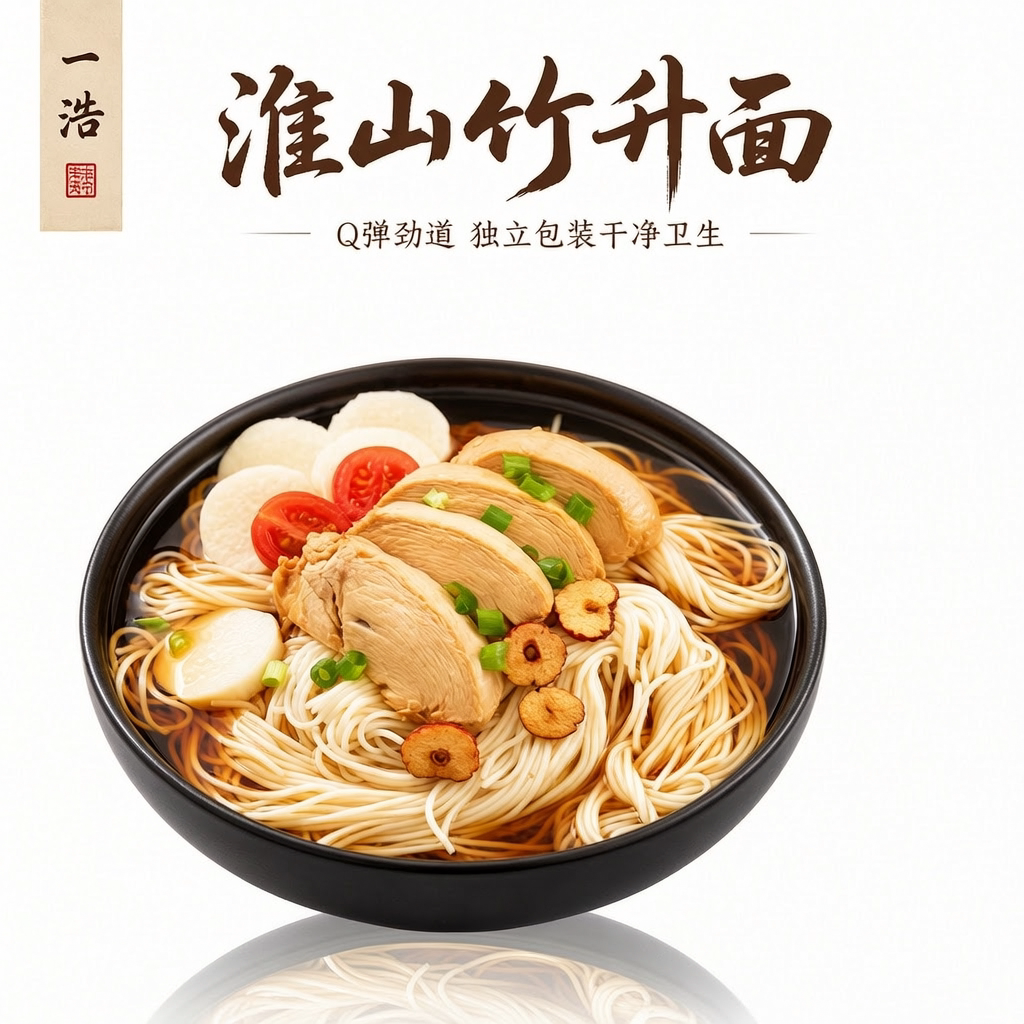 淮山竹升面早餐细面整箱图片