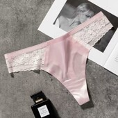 女 瑜伽运动透气无痕健身丁字裤 冰丝T裤 高弹舒适性感火辣低腰内裤