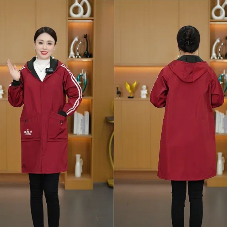 男士工作服加绒罩衣成人防水防油厨房围裙时尚外穿加厚耐磨耐脏