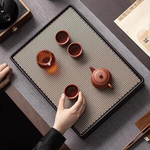 电木茶盘家用储水式极简方形功夫茶台快速沥水泡茶托盘干泡台实木
