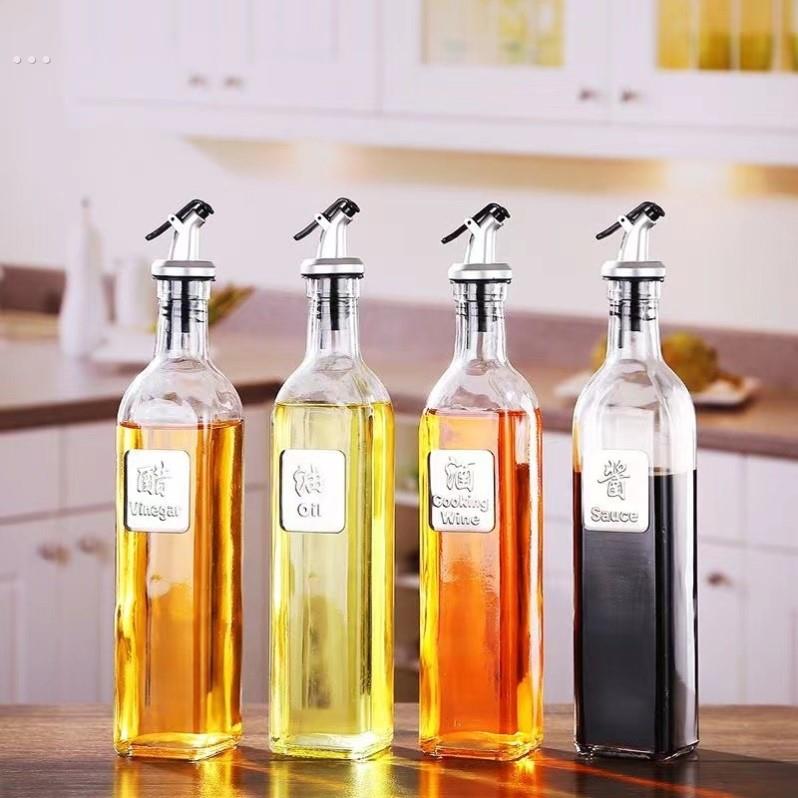 油壶装油瓶酱油瓶玻璃油罐调料瓶罐酱醋壶厨房防漏家用套装调味瓶