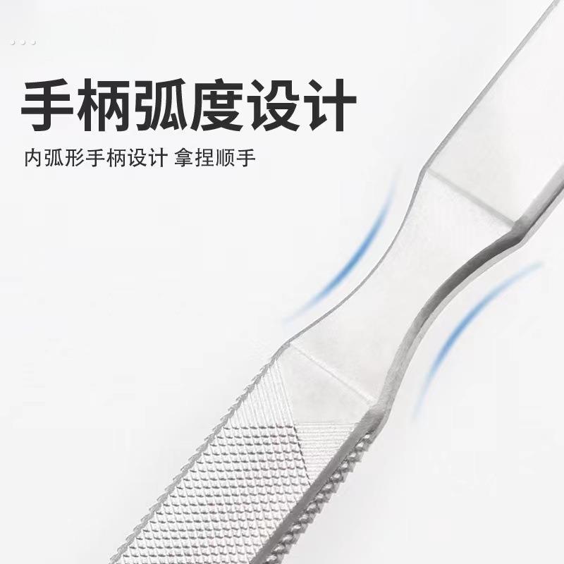 不锈钢指甲锉指甲修甲型美甲厚硬脚趾打磨条灰甲磨甲锉抛光条