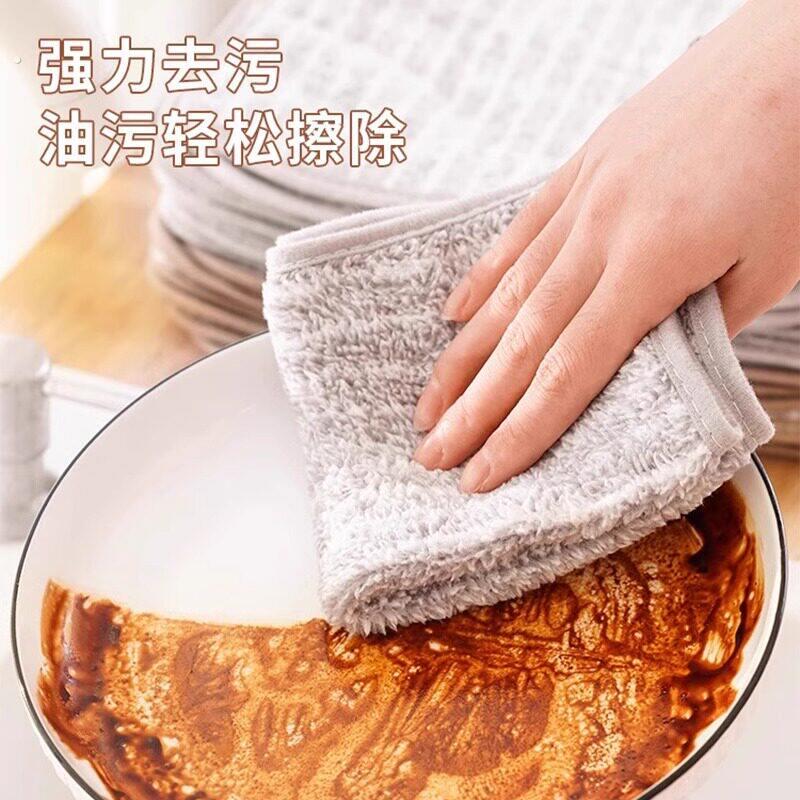 抹布厨房专用洗碗布不沾油易清洗毛巾吸水不掉毛家用擦桌布清洁布图片