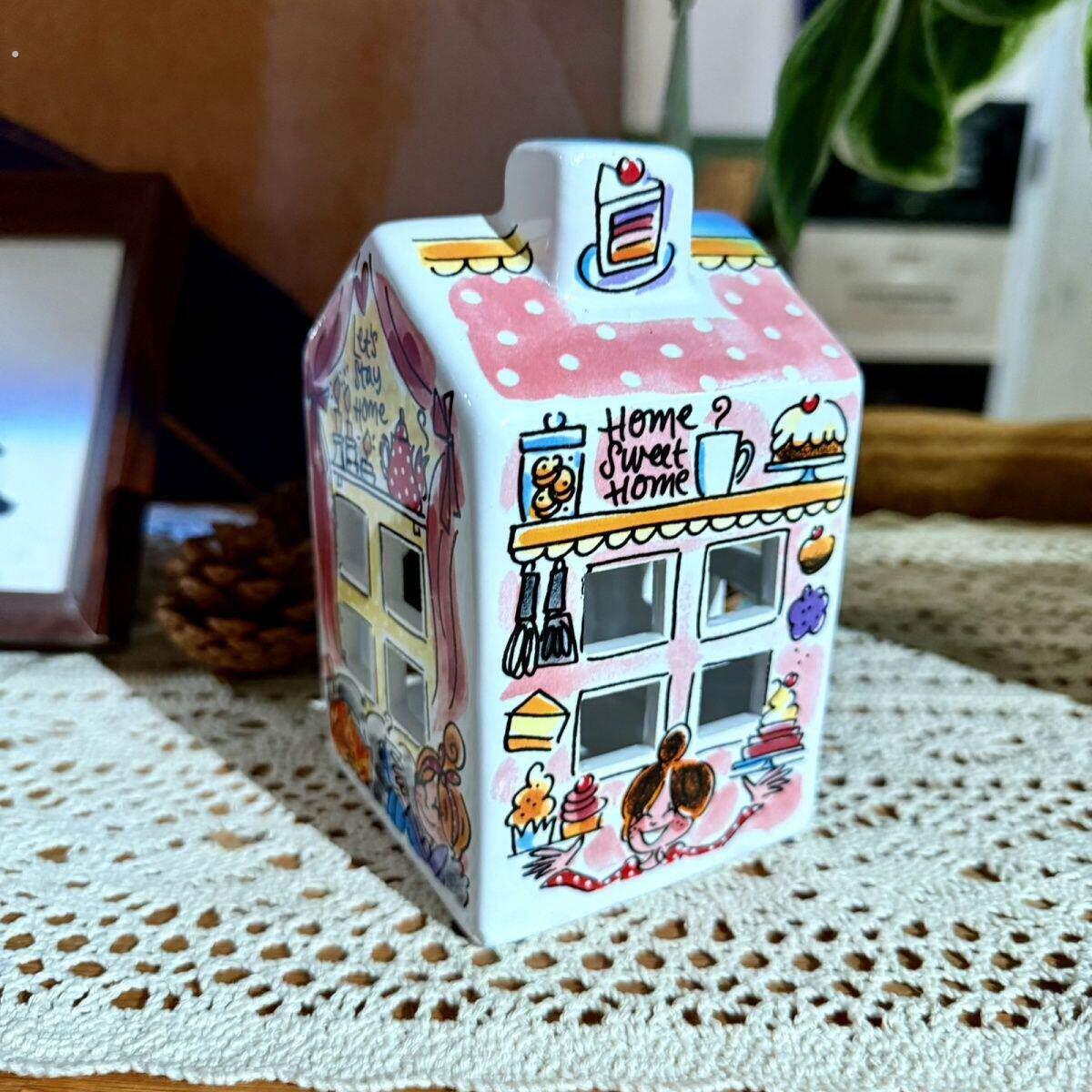 潮流现代陶瓷创意摆件少女心新款图案夜灯装饰品客厅客厅摆件
