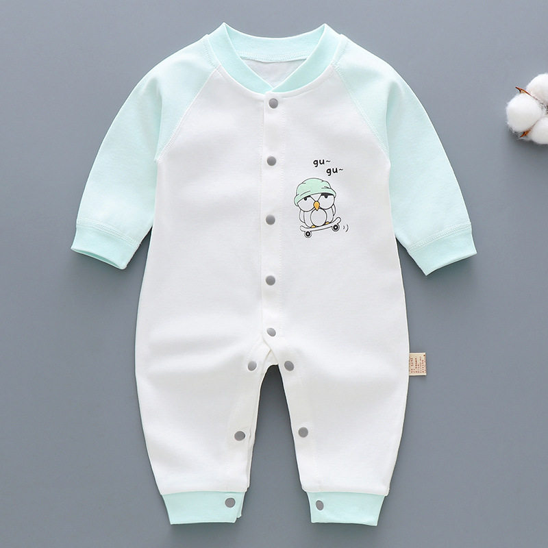 新生儿衣服春秋长袖宝宝爬服可爱卡通婴儿无骨纯棉连体衣夏季薄款