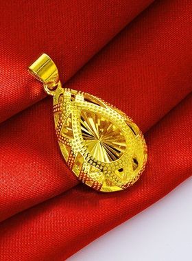 越南沙金水滴女士项链爱心水滴孔雀花型圆形十字架转运珠吊坠批发
