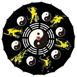 太极八卦绸布油纸伞手工十二生肖方位北斗七星星宿阴阳鱼古风雨伞