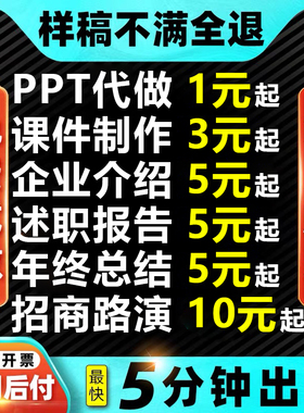 ppt制作代做定制美化修改企业宣传帮做汇报课件设计年终总结述职