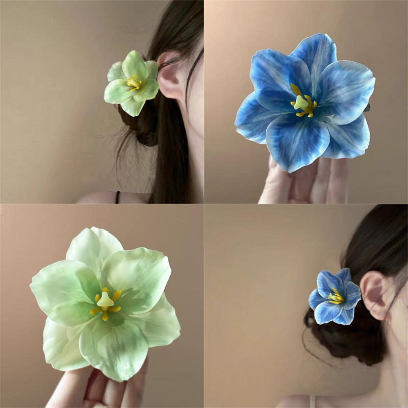 甜美复古仿真海棠花边夹图片