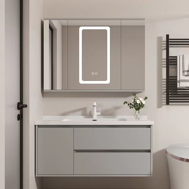 折叠风水镜陶瓷一体盆浴室柜63/73cm83厘米93/103/113组合洗漱台