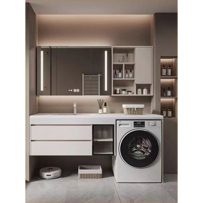 岩板台面简约现代浴室柜组合