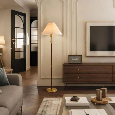 中古实木落地灯复古客厅沙发边