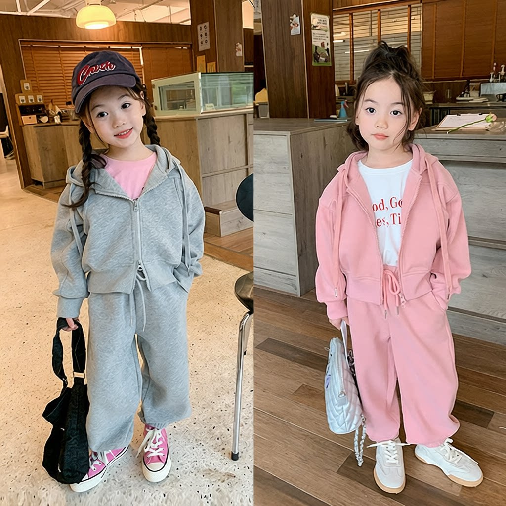 艾摩贝贝女童韩版卫衣套装