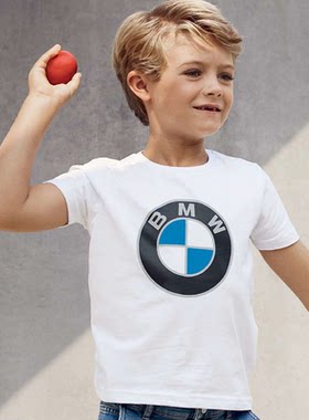 BMW宝马原厂经典系列小汽车LOGO儿童T恤衫孩子短袖4S店原装