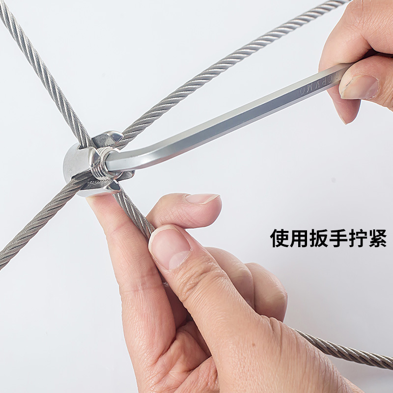 钢丝绳十字扣 316不锈钢钢丝绳卡扣 锁扣绳夹卡头锁头M2VM3M4M5M6