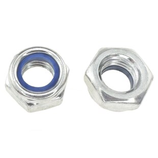 镀锌尼龙防松螺母GB889白锌带垫防滑止退自锁螺帽M6M8M10M12M1436