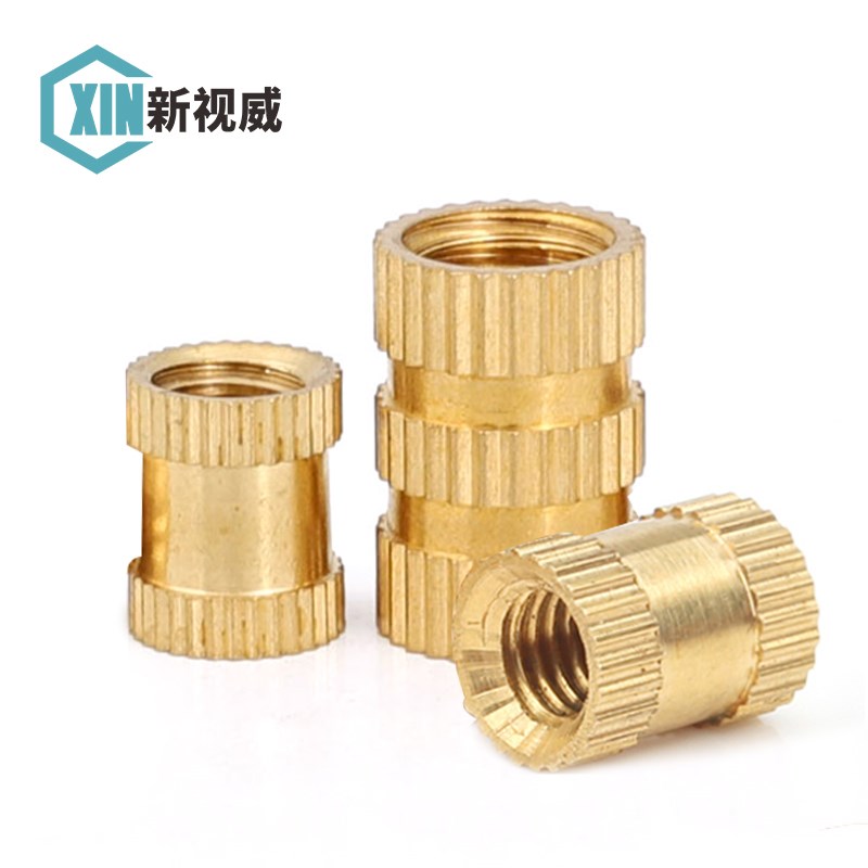 注塑铜螺母M1.4MM2M2.5M3M4MB5M6M8 铜镶嵌件铜预埋件铜滚花铜花