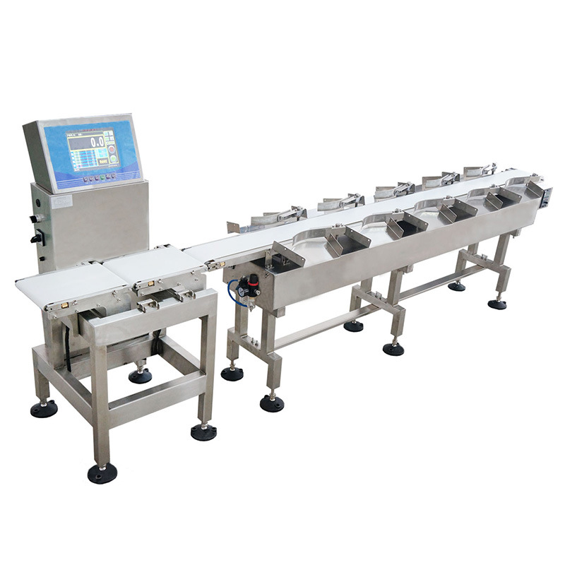 全自动牡蛎海参重量分选机大闸C蟹分拣机线上禽肉称重选别机