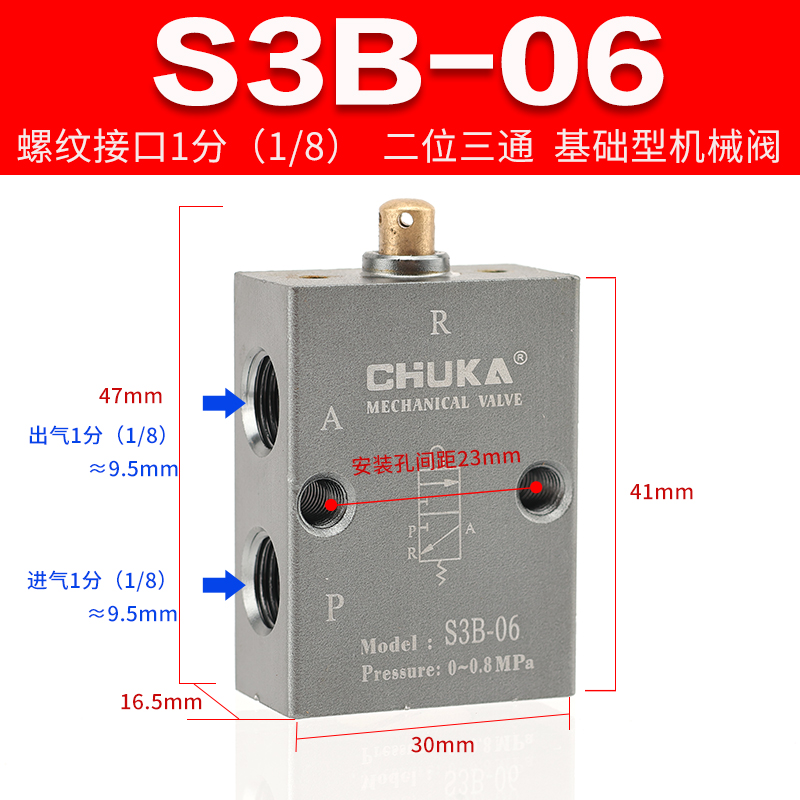 气动机械阀S3B-M5旋钮急停滚轮控制阀PF-08竖轮灌装机S3R-06/HSPL