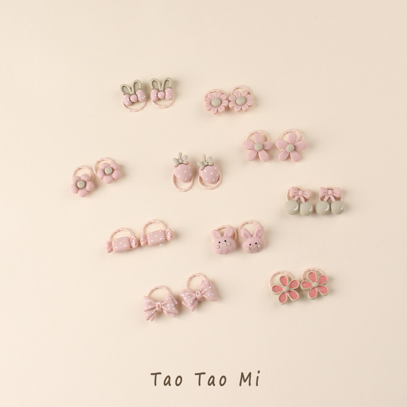 可爱小号粉色系女童拇指发圈