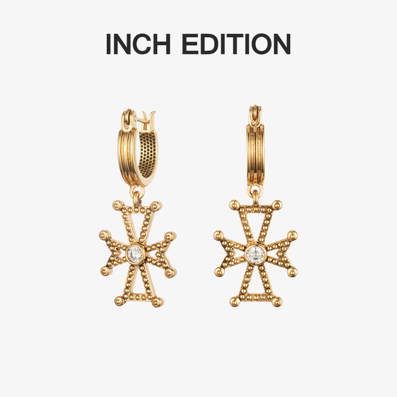 INCHEDITION欧美风十字架耳环女