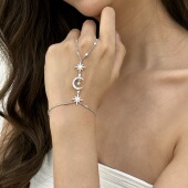 INCH EDITION星河誓约 星月锆石手背戒链