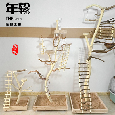 鹦鹉站架树枝鸟站架落地式训鸟架原木玄风站杆站台秋千鸟笼鸟用品