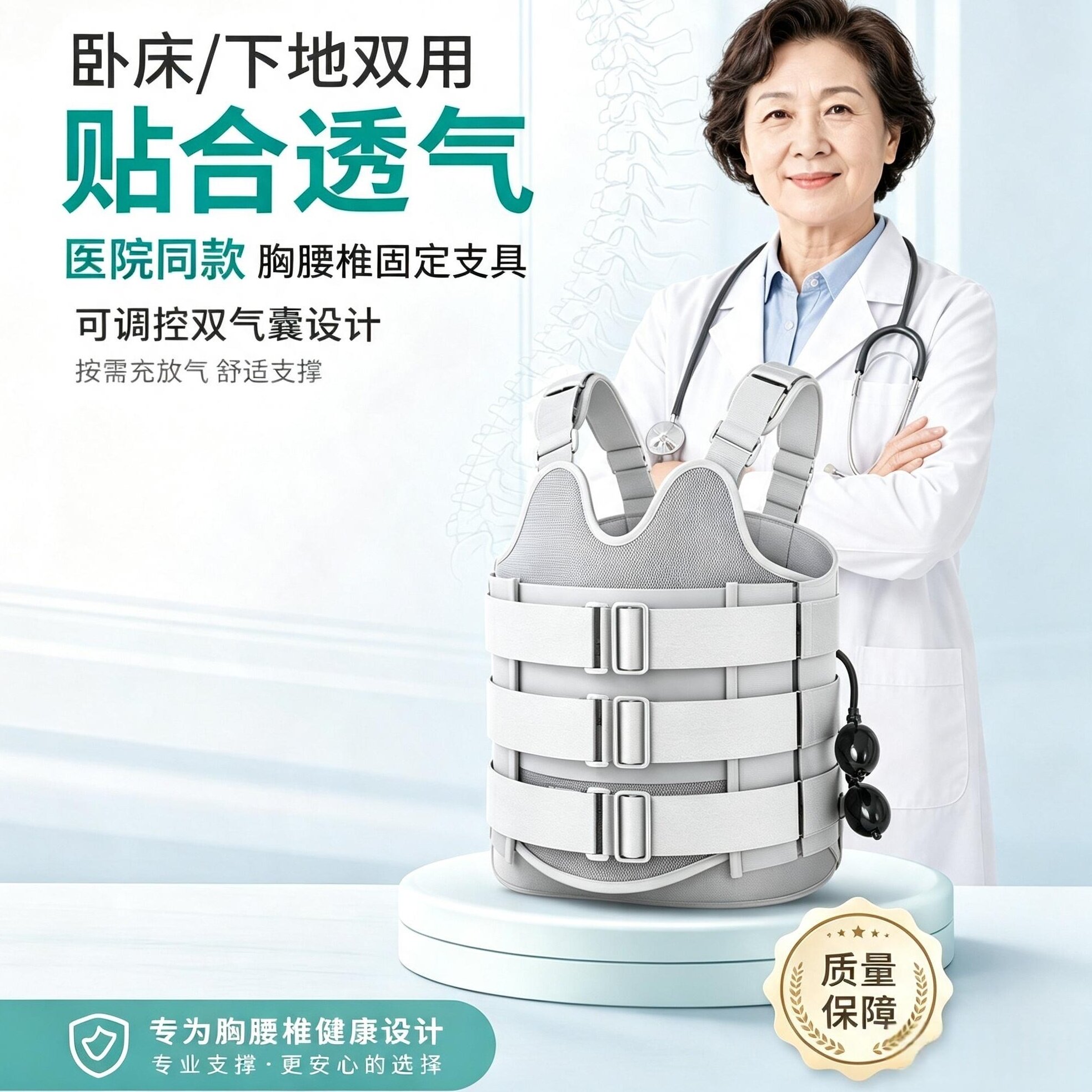 胸腰椎固定支具脊椎压缩性骨折术后脊柱支架腰背部固定护具护腰带