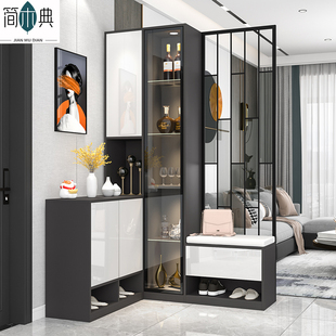 柜一体现代简约家用进门客厅门口酒柜轻奢风隔断屏风 入户玄关柜鞋