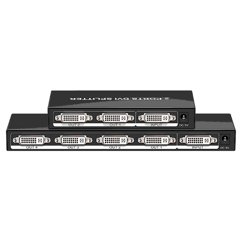跃创兴 dvi分配器一分二/四1进2/4出高清视频分支分屏器投影1080p