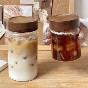便携外带玻璃杯密封带盖耐高温喝水杯茶杯高颜值随行咖啡杯子 新款
