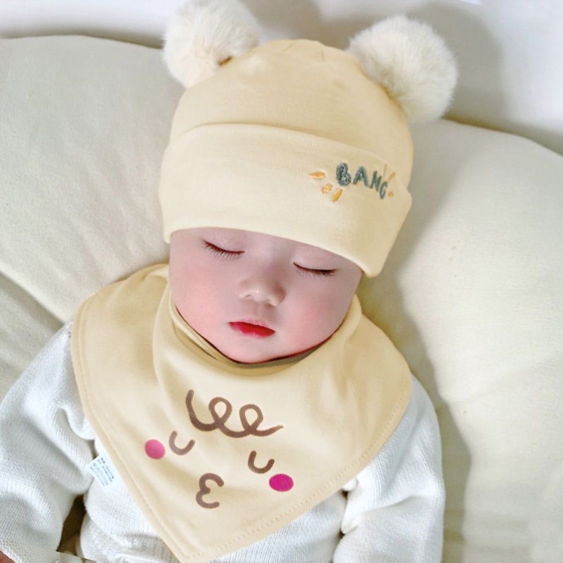 婴儿帽子春秋季新生儿胎帽0-3-6-12个月男女宝宝春秋婴幼儿棉布帽