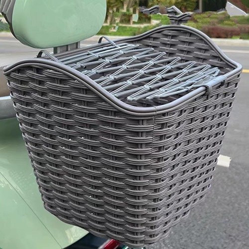 电动车后置车筐电动摩托车后尾挂篮加大书包车篓后用靠背菜篮子