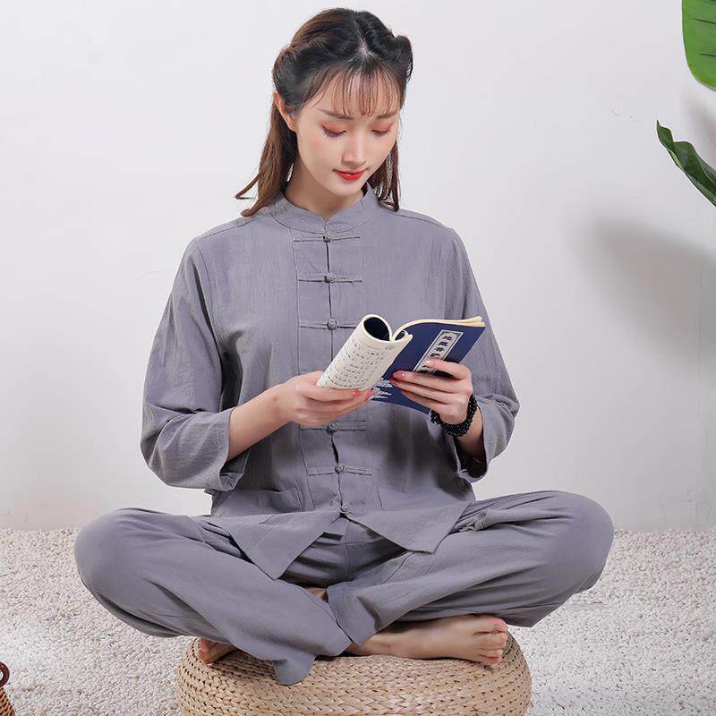 特卖玄善男女通用居士服茶服棉麻阔腿裤中国风禅意中式唐装禅修服