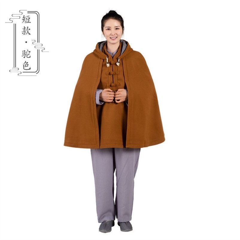 特价居士打坐禅修披风冬季加厚绒保暖呢子僧服僧侣和尚斗篷男女款