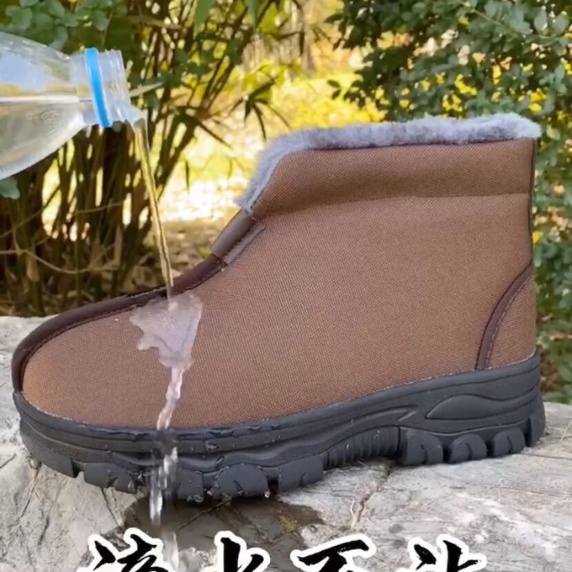 特价了尘牌防水僧鞋冬季僧人拉链靴子加绒防寒防滑棉鞋橡胶底禅修
