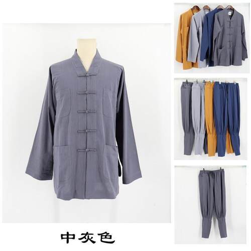 特卖夏季棉麻僧服短褂和尚衣出家师小褂罗汉褂大褂海青佛衣夏季款