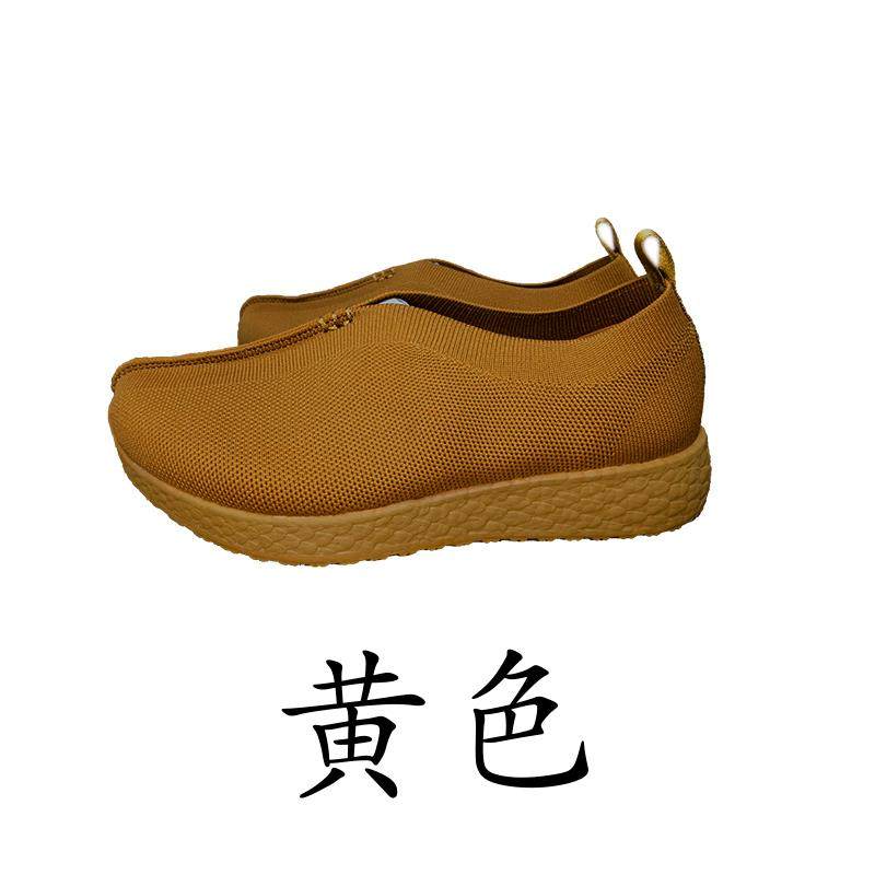 了尘僧鞋网面春夏爆米花僧侣和尚居士禅鞋男女飞织厚底弹力透气鞋
