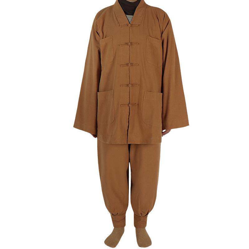 特卖新款僧服短褂男春秋款透气棉麻和尚服僧衣女布扣小褂套装僧免