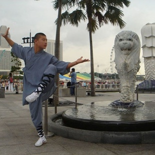 特价少林武僧表演服装灰色僧服 练功服装 腰带僧袜腿带