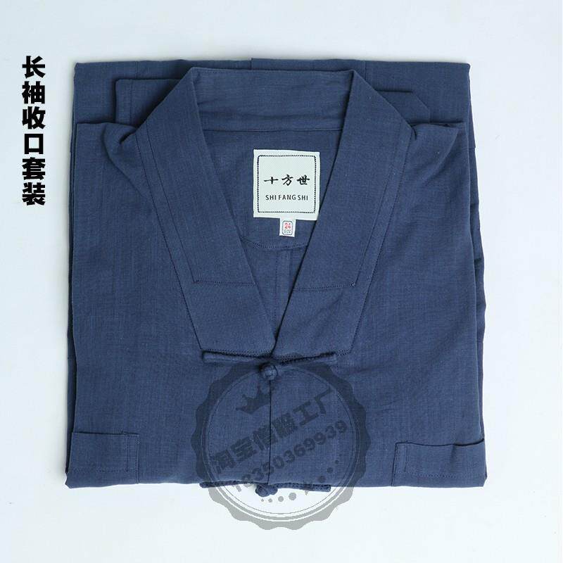 特卖夏季薄款僧衣僧服短袖男棉麻短褂夏天中袖小褂出家人长褂夏天
