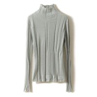 Cashmere 100% - 60 count fine-spun semi-high-neck pure cashmere sweater for women, thin and fitted knitted sweater base layer thumbnail 8