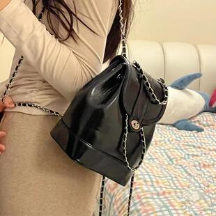 韩系小众洋气迷你小香风链条双肩包女美式ins外出防水双肩单肩包